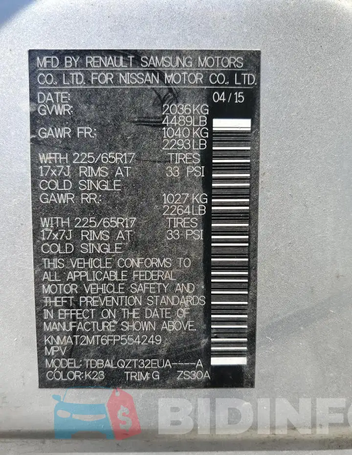KNMAT2MT6FP554249 Photo# 13