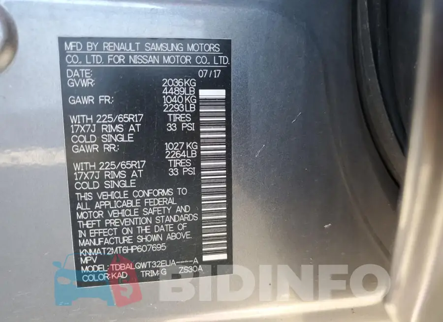 KNMAT2MT6HP607695 Photo# 12