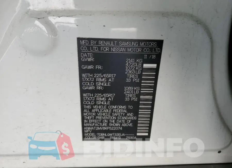 KNMAT2MV8KP522074 Photo# 13