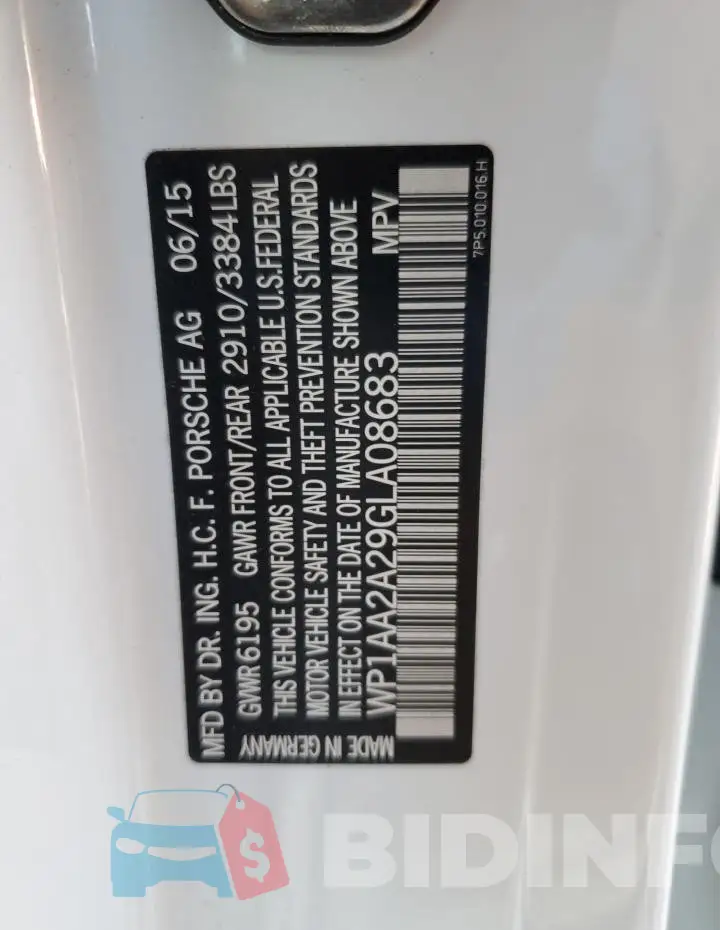 WP1AA2A29GLA08683 Photo# 13