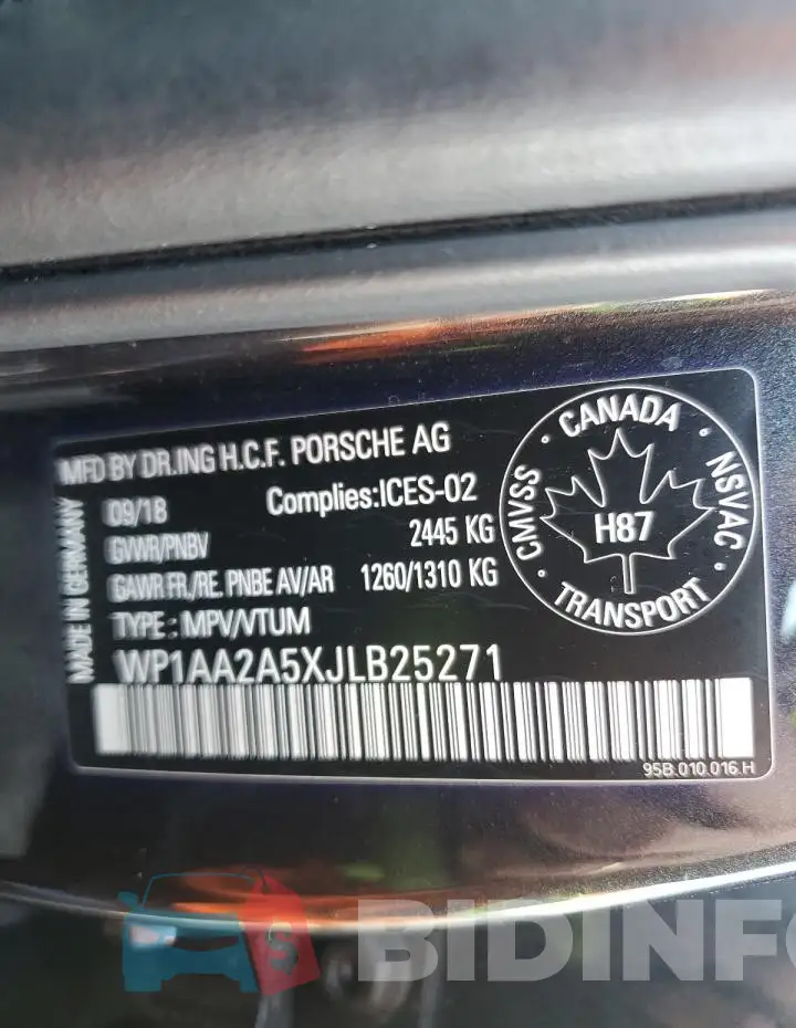 WP1AA2A5XJLB25271 Photo# 13