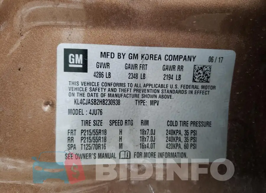 KL4CJASB2HB230938 Photo# 12