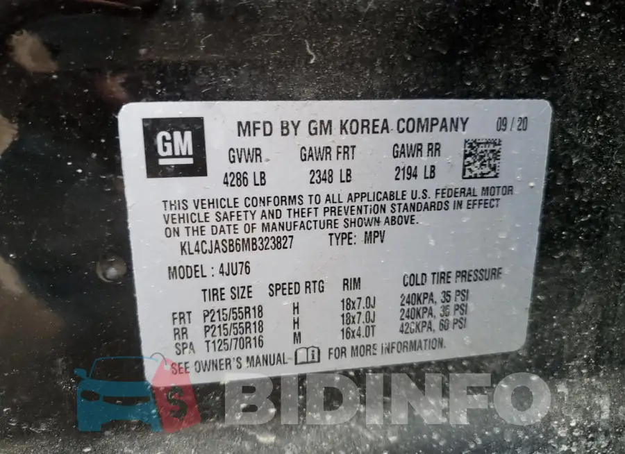 KL4CJASB6MB323827 Photo# 12
