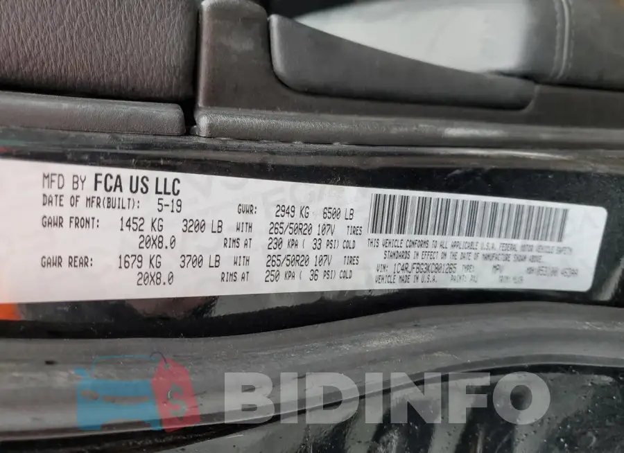 1C4RJFBG3KC801265 Photo# 12