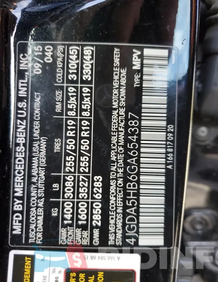 4JGDA5HB6GA654387 Photo# 13