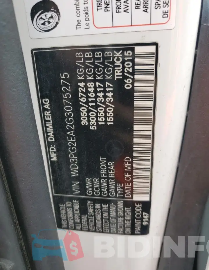 WD3PG2EA2G3075275 Photo# 13