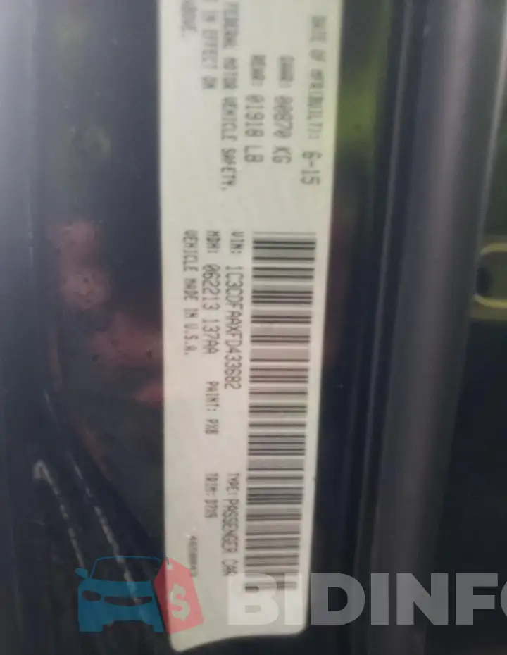 1C3CDFAAXFD433682 Photo# 12