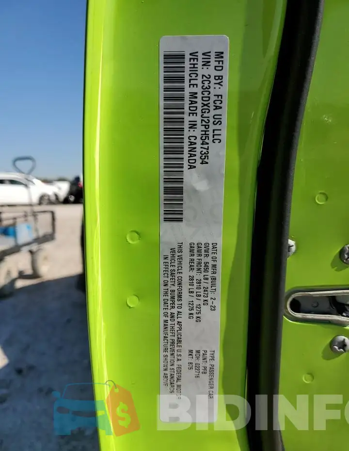 2C3CDXGJ2PH547354 Photo# 13