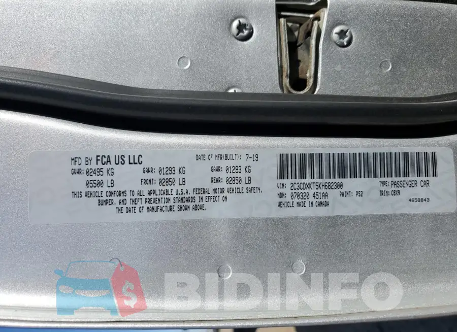 2C3CDXKT5KH682300 Photo# 12