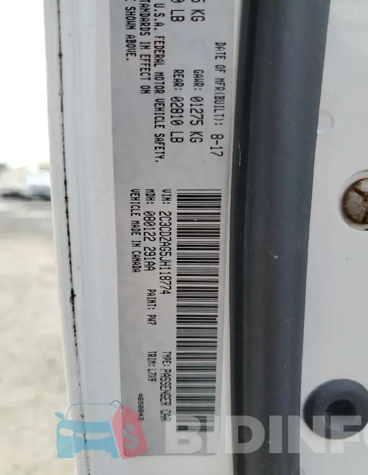 2C3CDZAG5JH118774 Photo# 13