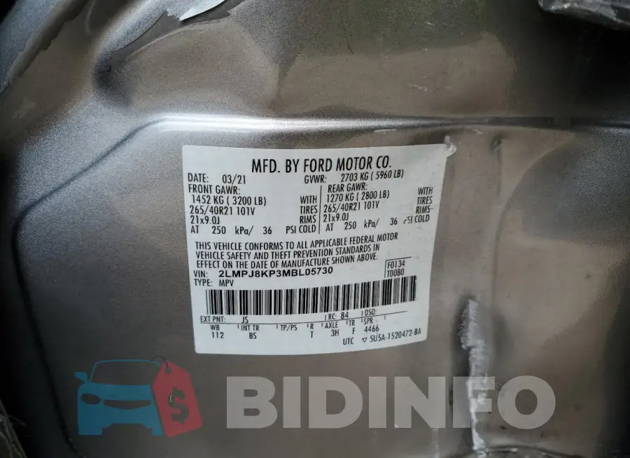 2LMPJ8KP3MBL05730 Photo# 13