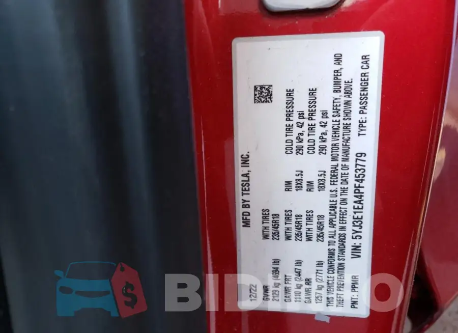 5YJ3E1EA4PF453779 Photo# 12