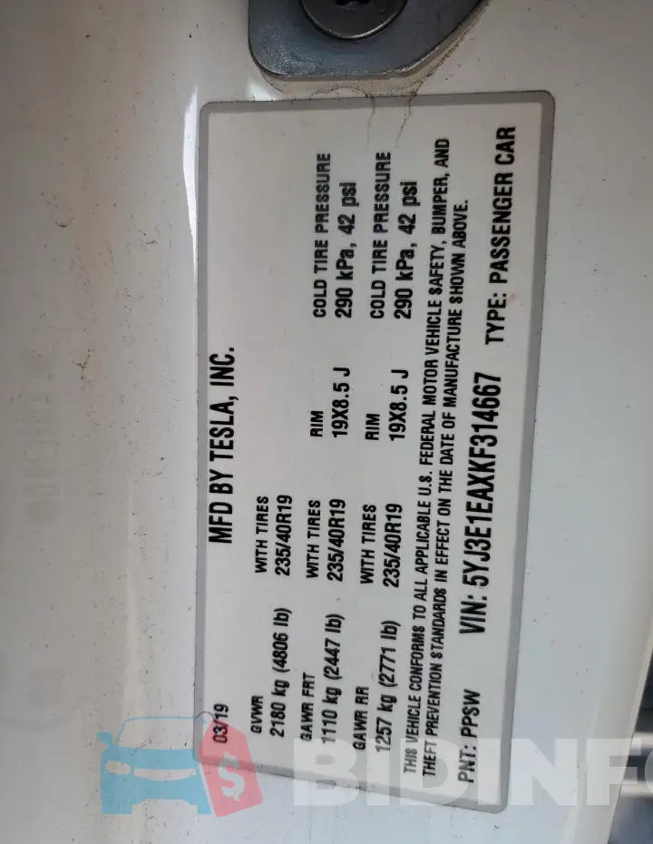 5YJ3E1EAXKF314667 Photo# 12