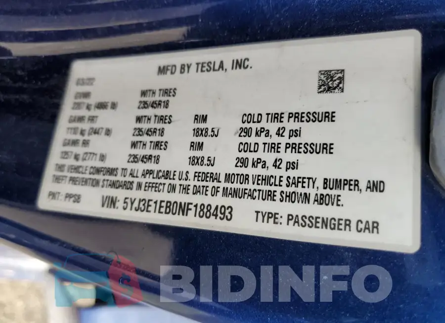5YJ3E1EB0NF188493 Photo# 13