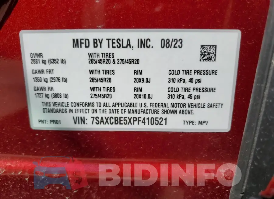 7SAXCBE5XPF410521 Photo# 14