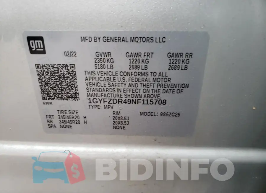1GYFZDR49NF115708 Photo# 12