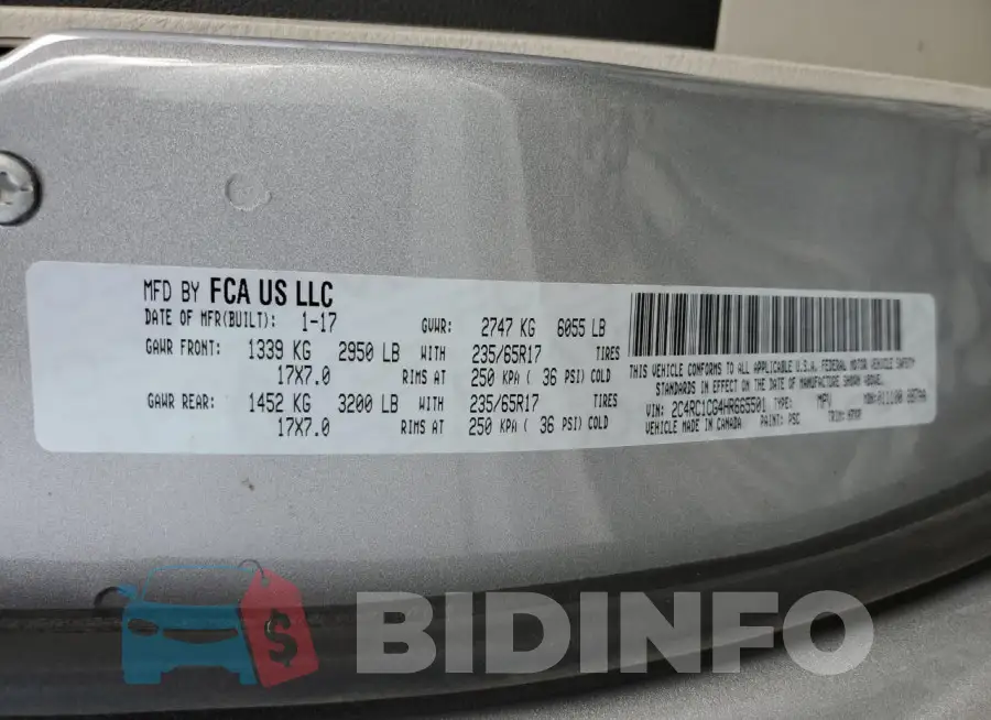 2C4RC1CG4HR665501 Photo# 13
