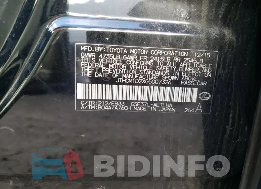 JTHCM1D2XG5007326 Photo# 12