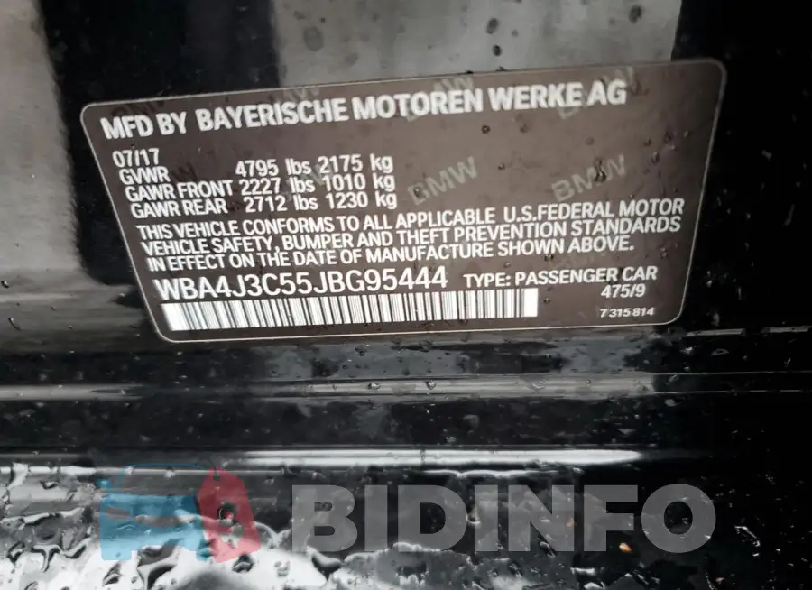 WBA4J3C55JBG95444 Photo# 12