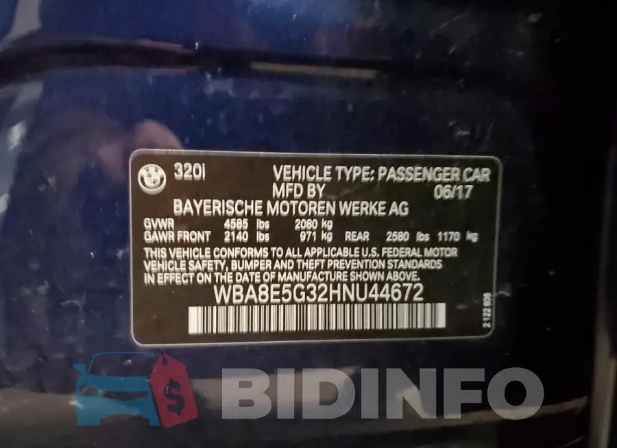 WBA8E5G32HNU44672 Photo# 13