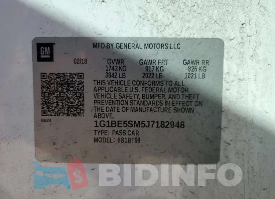 1G1BE5SM5J7182948 Photo# 12