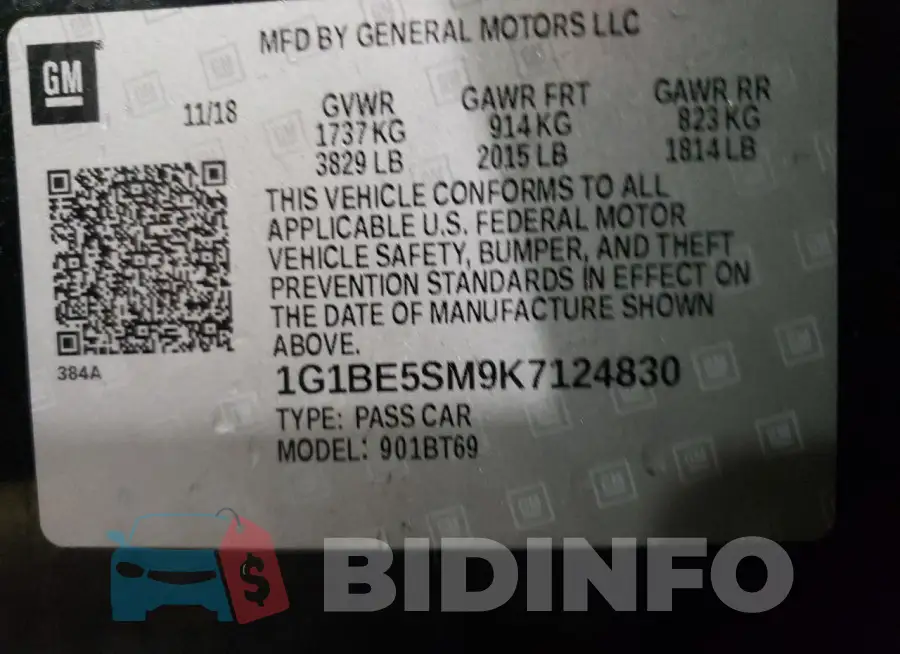 1G1BE5SM9K7124830 Photo# 12