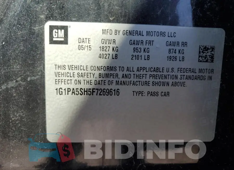 1G1PA5SH5F7269616 Photo# 12