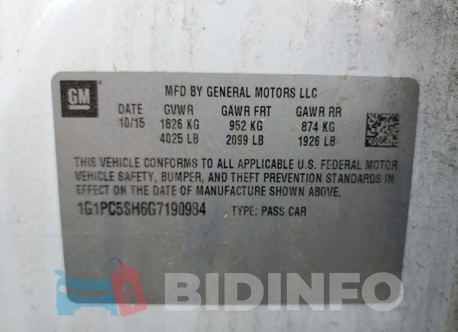 1G1PC5SH6G7190984 Photo# 12