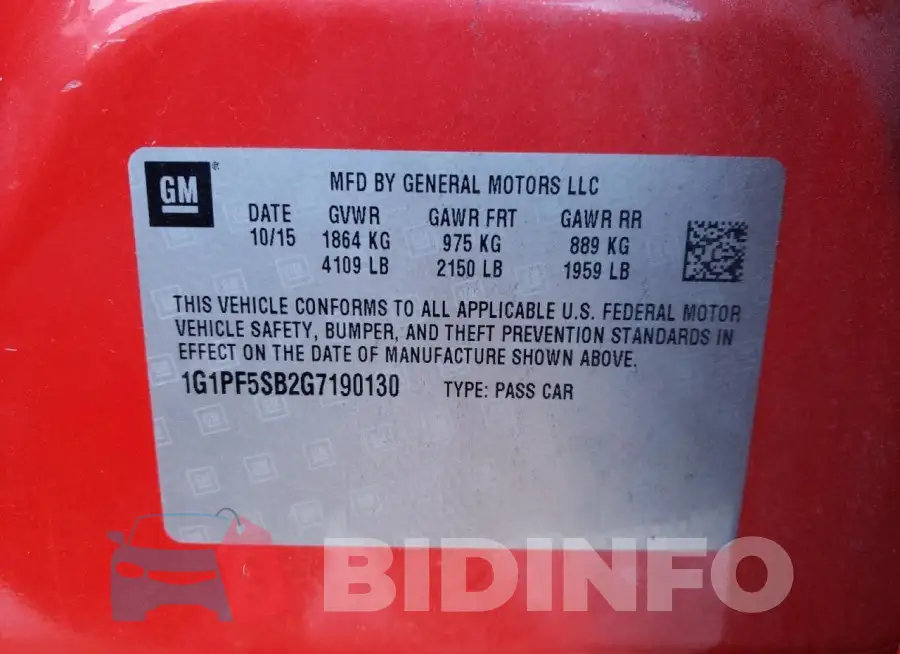 1G1PF5SB2G7190130 Photo# 13