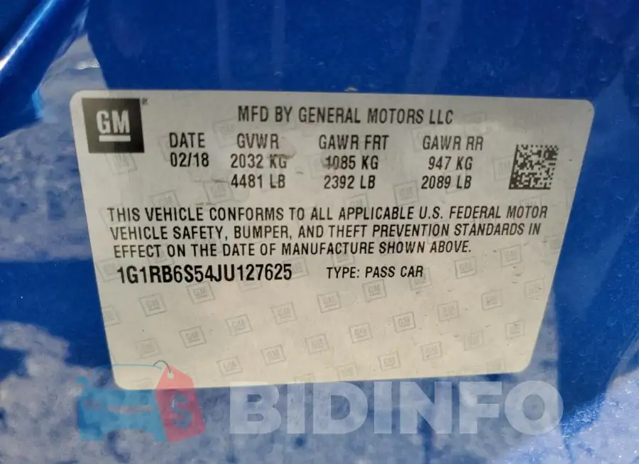 1G1RB6S54JU127625 Photo# 12