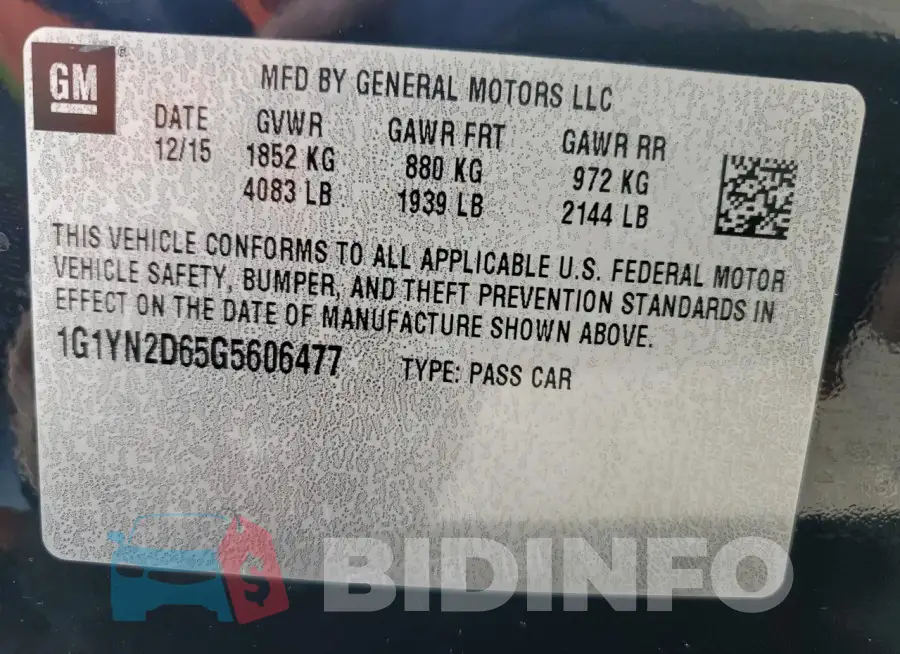 1G1YN2D65G5606477 Photo# 13