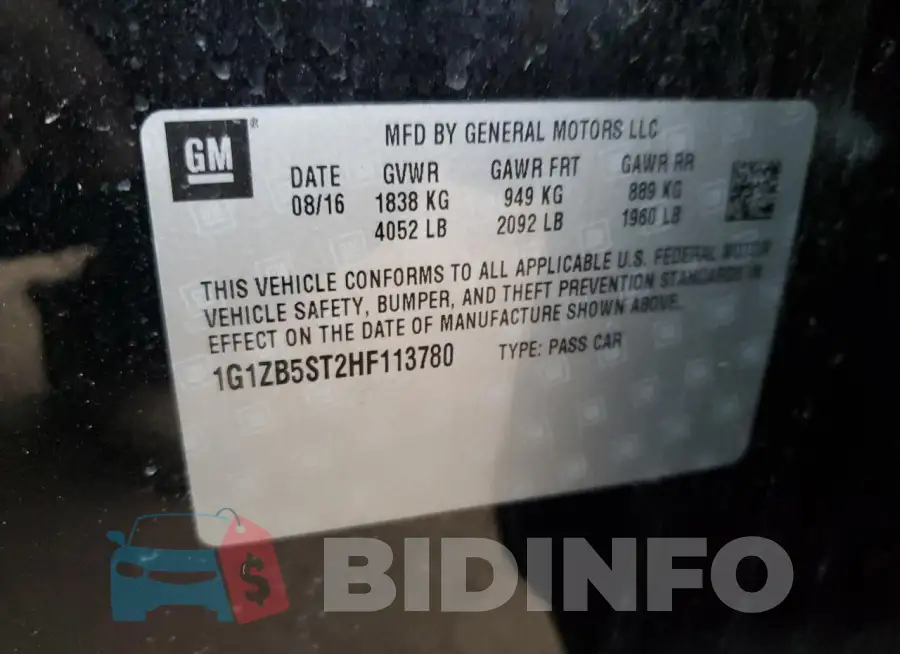 1G1ZB5ST2HF113780 Photo# 12