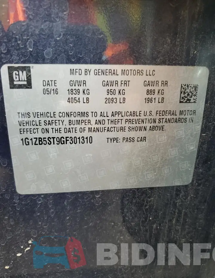 1G1ZB5ST9GF301310 Photo# 12