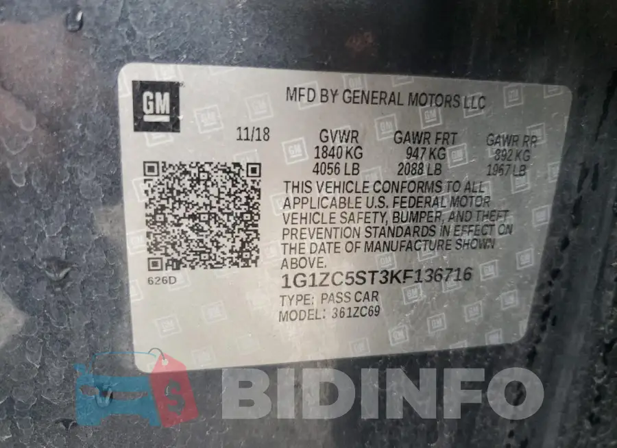 1G1ZC5ST3KF136716 Photo# 12