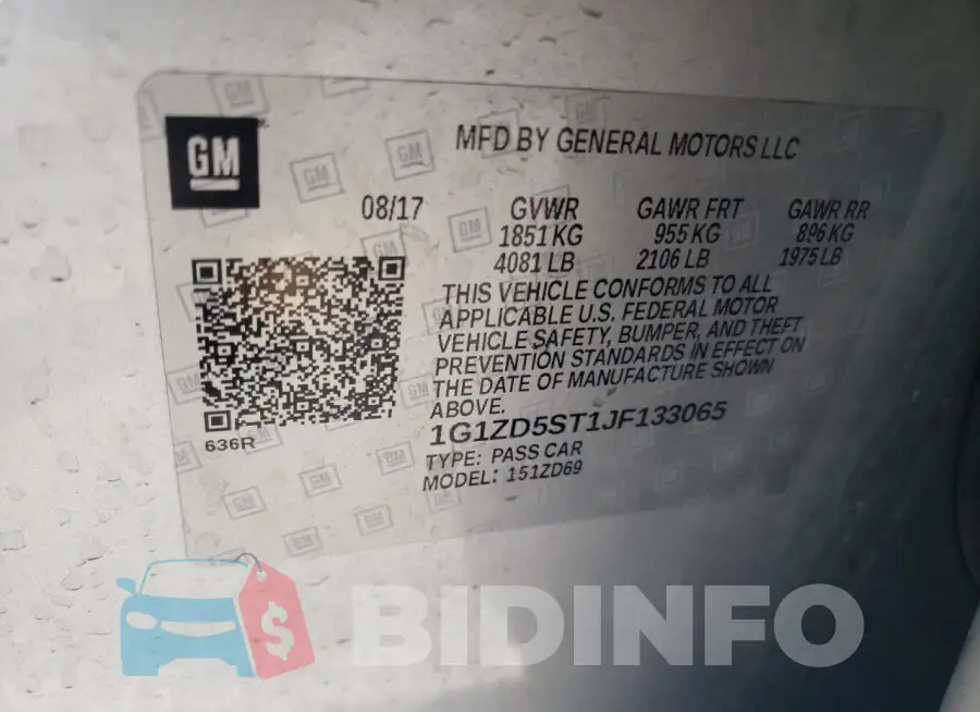 1G1ZD5ST1JF133065 Photo# 12