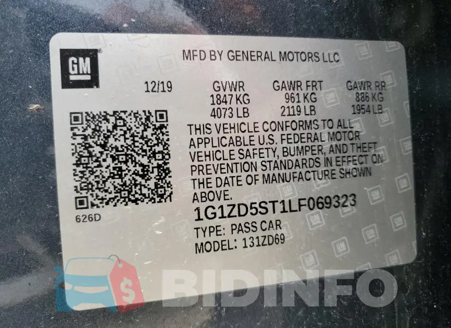 1G1ZD5ST1LF069323 Photo# 12