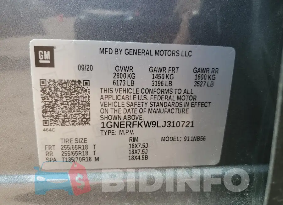 1GNERFKW9LJ310721 Photo# 13