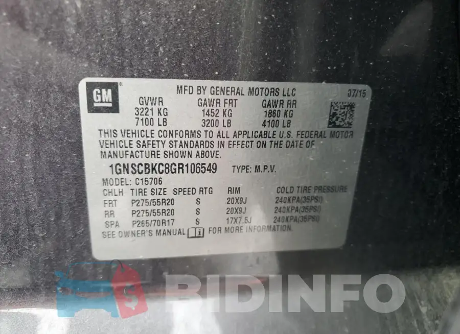 1GNSCBKC8GR106549 Photo# 13