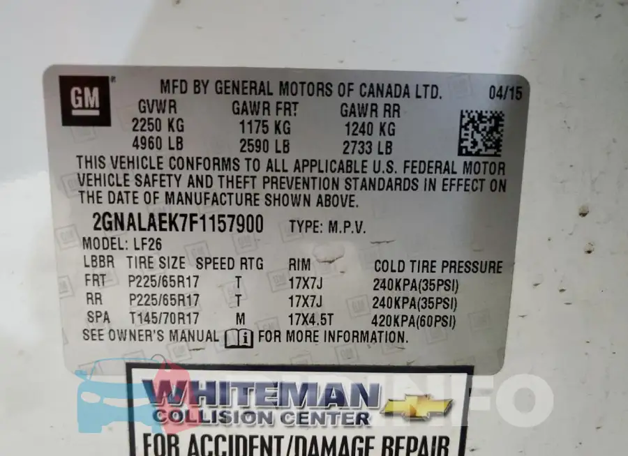 2GNALAEK7F1157900 Photo# 13