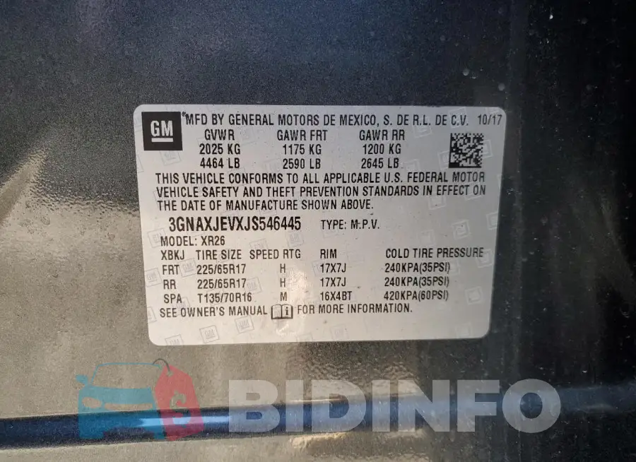 3GNAXJEVXJS546445 Photo# 14