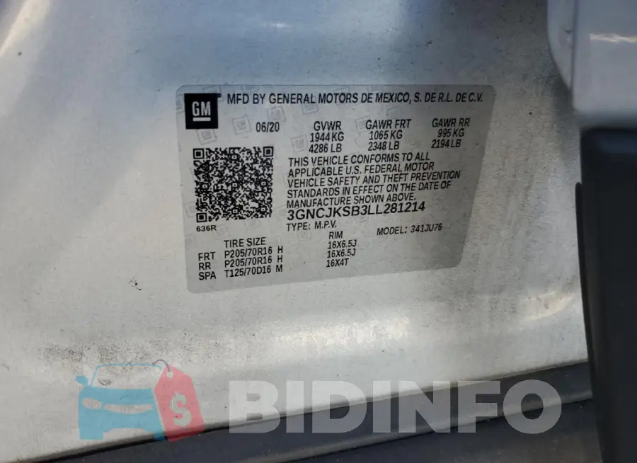 3GNCJKSB3LL281214 Photo# 13