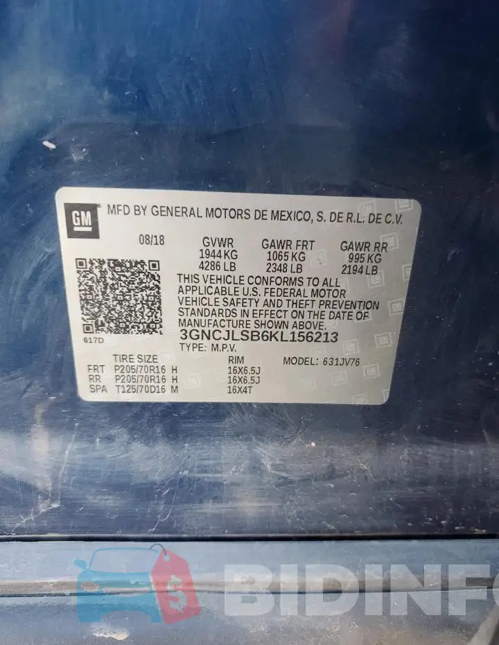 3GNCJLSB6KL156213 Photo# 13