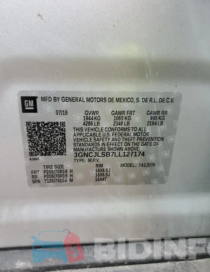 3GNCJLSB7LL127174 Photo# 12