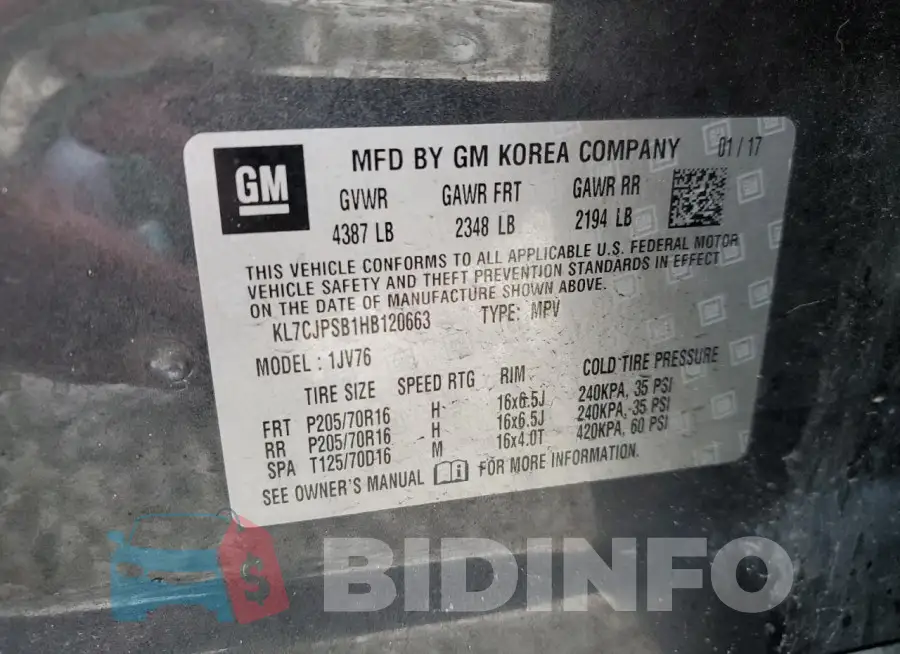 KL7CJPSB1HB120663 Photo# 12