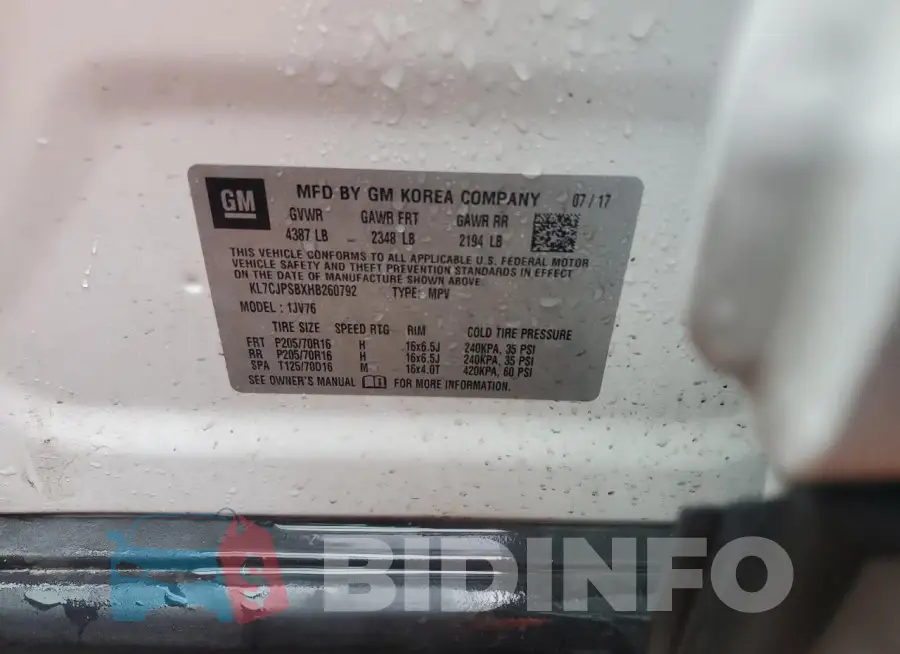 KL7CJPSBXHB260792 Photo# 13
