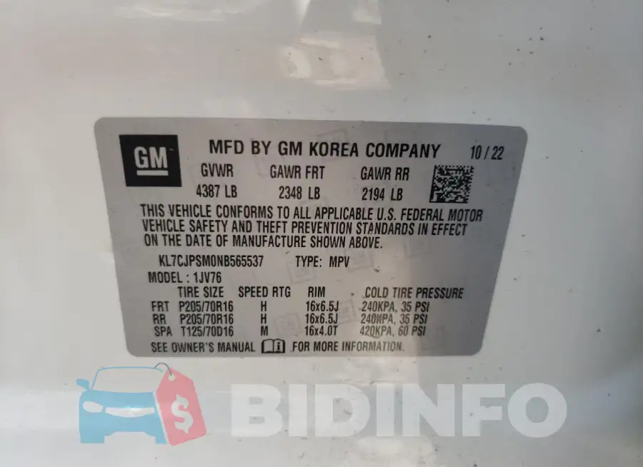 KL7CJPSM0NB565537 Photo# 13