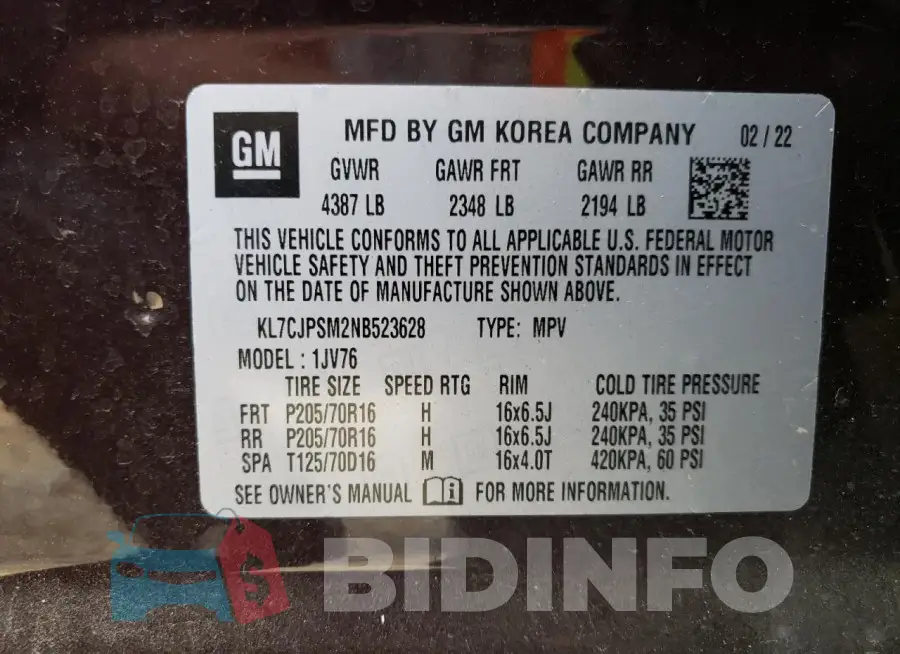 KL7CJPSM2NB523628 Photo# 13