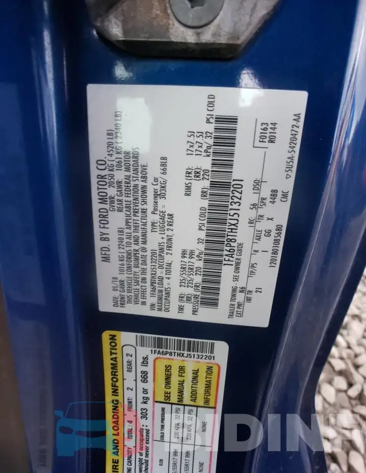1FA6P8THXJ5132201 Photo# 12