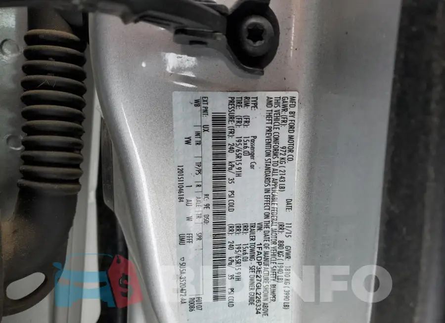 1FADP3E27GL226334 Photo# 12