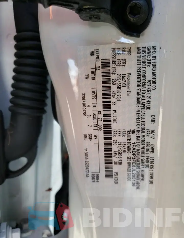 1FADP3FE8JL205136 Photo# 12